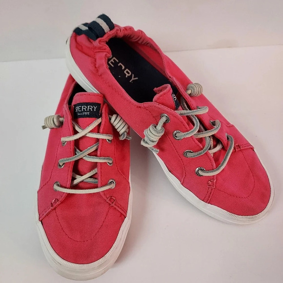 Sperry Women’s Crest Ebb Raspberry Canvas Lace Up Sneakers in Size 7.5M - Picture 2 of 14